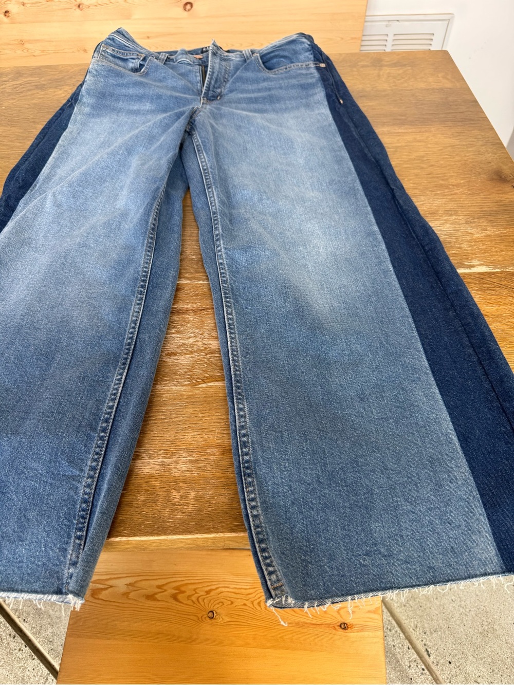 GAP Two-Tone Blue High-Rise Wide-Leg Jeans